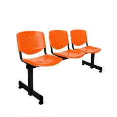 ALTHEA CONFORT - Banqueta De Espera Prisma Ve Naranja 3 Asientos En