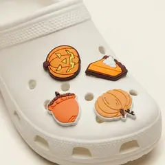 LE PETIT COMPANY - Set 4 Pines Decorativos para Crocs Halloween Calabaza Otoño Bellota