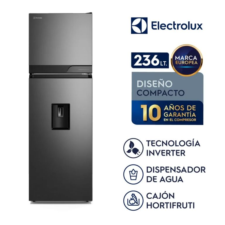 Refrigeradora Top Freezer con dispensador 236L No Frost Negro ERT25A2P6DC