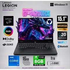 LENOVO - Laptop Legion 5 15IRX10 Intel Core i7-14700HX 16GB RAM 1TB SSD RTX 5070-8GB 15.1" OLED WQXGA 165 Hz