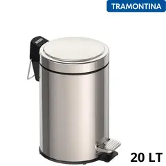 TRAMONTINA - Papelera con pedal de acero inoxidable 20 Litros