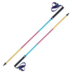 AONIJIE - Bastones de Trekking Plegables Aluminio 7075 Arcoíris 130cm 2 Unidades