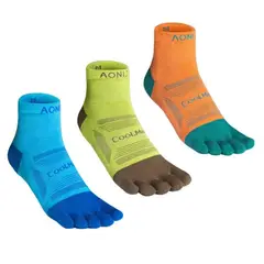 AONIJIE - Calcetines de Dedos Trail Running Unisex Largo Medio 3 Pares