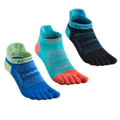AONIJIE - Calcetines de Dedos 3 Pares Unisex Corte Bajo Coolmax Antiampollas Running Outdoor