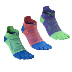 AONIJIE - Calcetines de Dedos Unisex Secado Rápido Corte Bajo 3 Pares