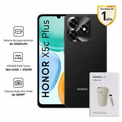 HONOR - X5C PLUS NEGRO 4RAM 256GB REGISTRADO + COFFEE CUP