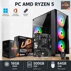 AMD - PC GAMER RYZEN 5 16GB RAM 500GB SSD CON USB 64GB