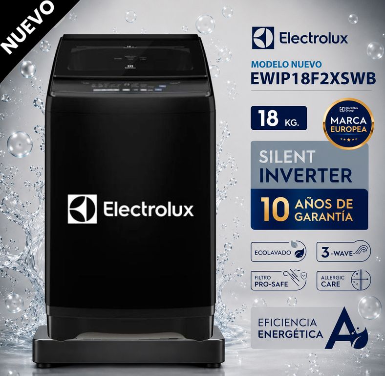 Lavadora Inverter 18.5Kg Negro EWIP18F2XSWB