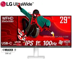 LG - Monitor Ultrawide 29 WFHD 29U531A-W IPS, 100hz, 1Ms, HDR10, USB Type-C