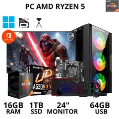 AMD - PC GAMER RYZEN 5 16GB RAM 1TB SSD CON MONITOR