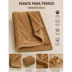 GENERICO - Manta Cordero Hipoalergenica para Perros y Gatos – 95 x 85 cm