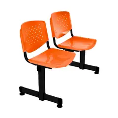OFIDEAS - Banqueta De Espera Prisma Ve Naranja 2 Asientos En