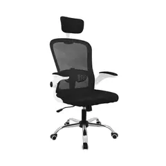 OFIDEAS - Silla Giratoria Evok Brazos Abatibles Blanco/Negro