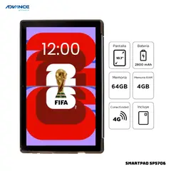 ADVANCE - TABLET SMARTPAD SP5706 4G LTE 4GB RAM 64GB ROM - GRIS + FLIP COVER
