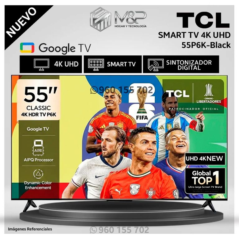 Televisor Google TV 55 UHD 4K 55P6K Smart TV - Negro
