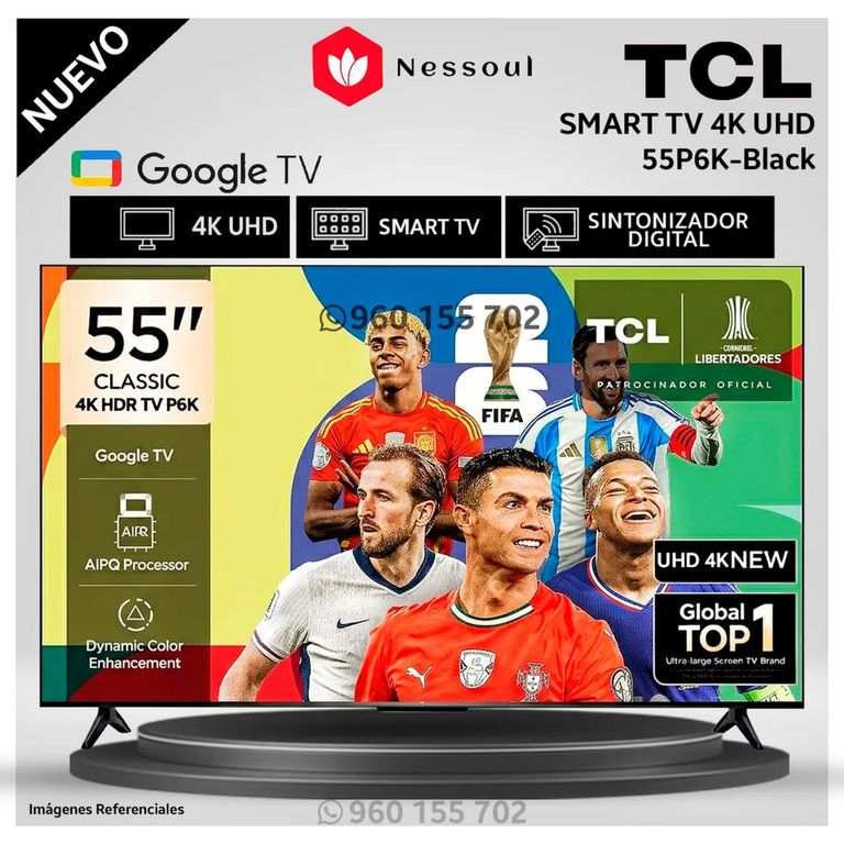 Televisor Google TV 55" UHD 4K 55P6K Smart TV - Negro