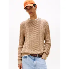 TOMMY HILFIGER - SWEATER TJM SLM BADGE CABLE KNIT SWEAT TH