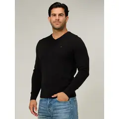 TOMMY HILFIGER - SWEATER ESSENTIAL COTTON V NECK TH