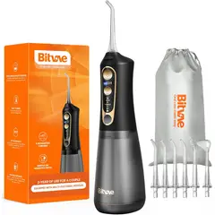 GENERICO - Bitvae - Máquina de limpieza bucal irrigador inalámbrico 6 boquillas BVC6 - Negro