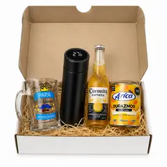 GENERICO - Set de una taza chop de vidrio Termos Regalos día del padre