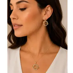 GENERICO - Set de Aretes y Collar Saturno