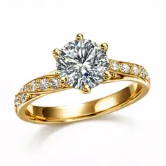GENERICO - Anillo Dorado con Circonitas Brillantes