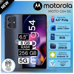 MOTOROLA - Celular Moto G54 5G 5.7" Pulg. 8GB RAM 256GB Android 13 - Negro