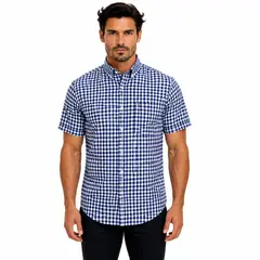 GENERICO - Camisa Manga Corta Burdeos Hombre Caman London