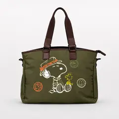 SNOOPY - Bolso de Viaje Dinosaur con Correa Verde Militar