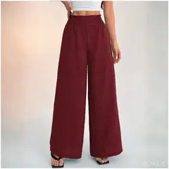 ROSUE - Pantalón Palazzo Fresco Mujer