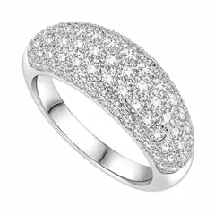 GENERICO - Anillo Plateado con Circonitas Brillantes