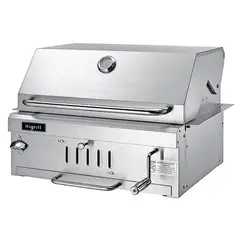 FRITECSA - Parrilla a Carbón Empotrable con Tapa Modelo CHAR SS BUILT-IN 70