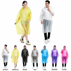 INSPIRA MARKET - Pack x2 Poncho Impermeable Reutilizable Unisex con Capucha Aleatorio