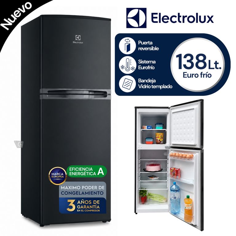 Refrigeradora Top Freezer Frost 138L Negra ERT18G2HNB
