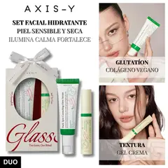 AXIS Y - Set Facial Hidratente y Iluminador Piel Sensible y Seca - Glass Skin Duo Set