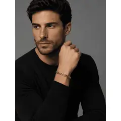 AZZORTI - Pulsera hombre esclava eslabones en dorado