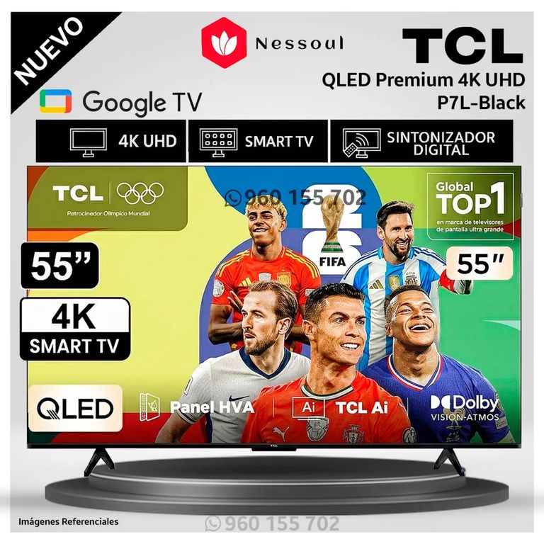 Televisor Google TV 55´´ Premium QLED 4K UHD 55P7L - Modelo 