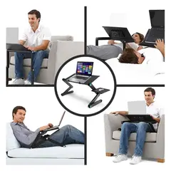 SEISA - Mesa Cooler Para Laptop Con Soporte De Mouse Multifuncional Inclinable