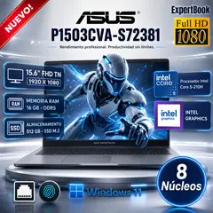 ASUS - Laptop Expertbook P1503CVA-S72381 15.6" FHD TN, Core 5-210H, Ram 16GB, Ssd 512GB, Win 11 Pro