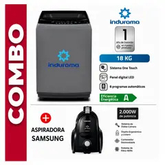 INDURAMA - Lavadora Automatica 18KG LRI-18DGR + Aspiradora Samsung