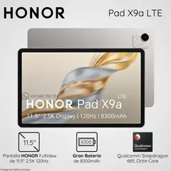 HONOR - Tablet Pad X9a LTE Snapdragon 8GB RAM 128 GB 11.5" 2.5K 120Hz