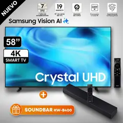 SAMSUNG - Televisor 58 Pulg 4k UHD Vision AI Smart TV UN58U8000HGXPE 2026 + Soundbar HW-B400