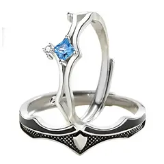 GENERICO - Anillos Promesa Plata Fina 925 Moderno Parejas Compromiso