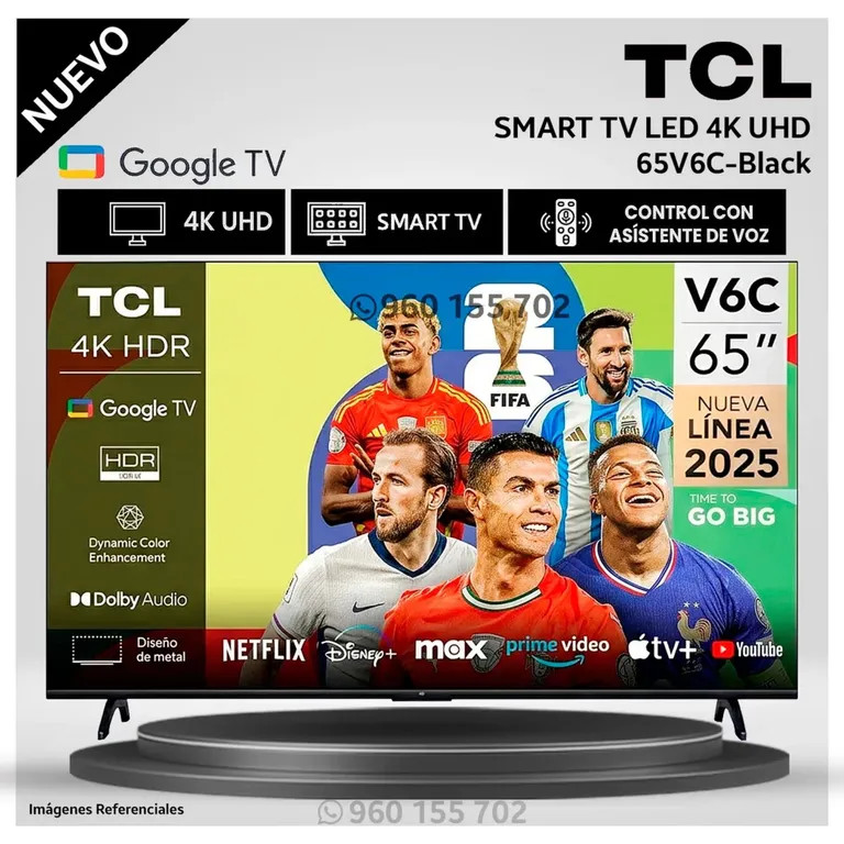 Televisor Google TV 65´´ 4K UHD LED 65V6C - Modelo Nuevo
