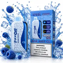 VAPE - Desechable VFEEL 50000 Puffs Blue Razz Ice Recargable Premium