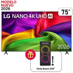 LG - Televisor Nanocell 75'' UHD 4K Smart AI 75NU800BPSB 2026
