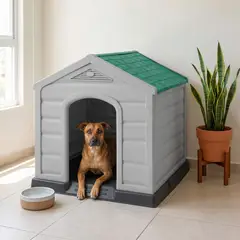 RIMAX - Casa Hogar Refugio Ideal Perro Raza Mediana Grande Confortable Resistente - Techo Verde -