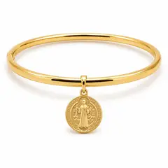 GENERICO - Pulsera Bangle San Benito Mujer Acero Inoxidable Dorado
