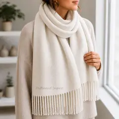 GENERICO - Chalina Elegante y Suave MaxiBufanda Unisex Blanco