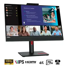 LENOVO - Monitor ThinkVision T24v-30, 24 WLED IPS, 75Hz, 6ms, Pivote, Cámara Web, Parlante